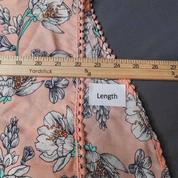 Copper Key Womens Top XS Peach Floral Sheer Coquette Romantic Flowy Timeless - Picture 12 of 13
